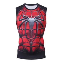 Новинка, майка Marvel 3D человек-паук, Мужская компрессионная одежда для бодибилдинга, фитнеса, летняя спортивная одежда, майка для тренировок, топы