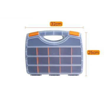 15/21 grids Portable parts box metal screw storage box hardware parts screwdriver repair vehicle hand tool - Цвет: 15 grids