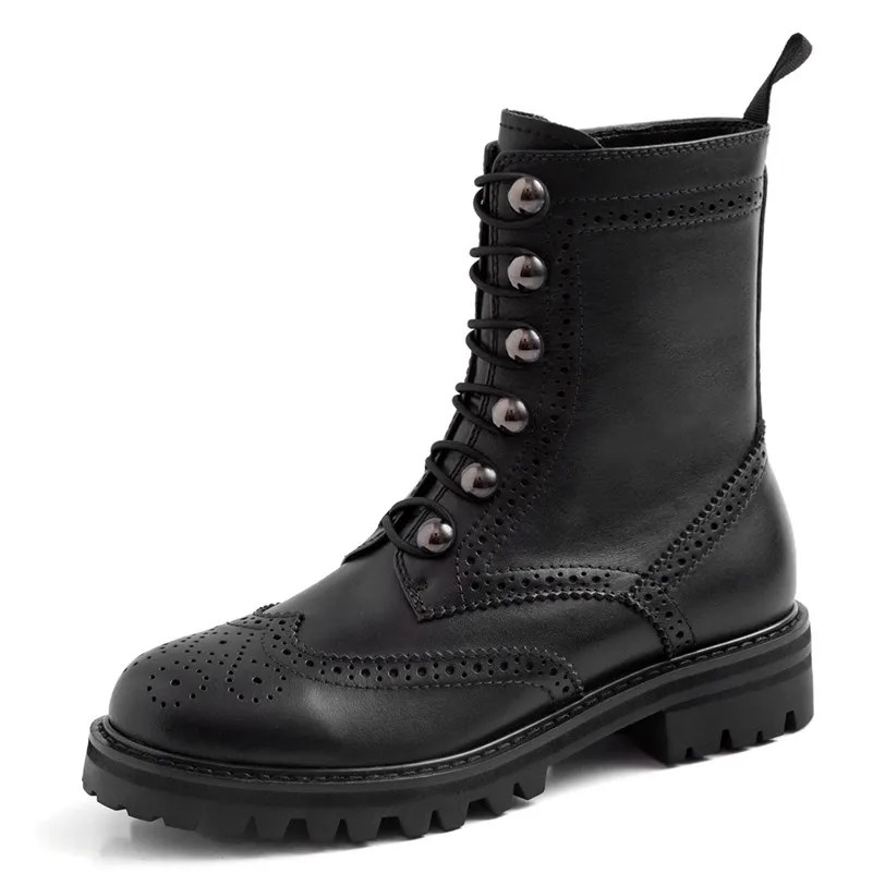 Skup FEDONAS jakości brogsy z prawdziwej skóry krótkie buty klamra kobiety kostki buty Punk Party buty biurowe kobieta zima Chelsea buty