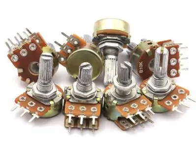 

100pcs/lot WH148 Potentiometer Kit Single Joint B1K 2K 5K 10K 20K 50K 100K 250K 500K 1M ohm 3Pin 15mm Shaft With Nut And Washe