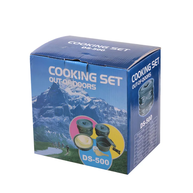 4-5 personas al aire libre Camping cocina olla Camping senderismo vajilla Picnic utensilio Camping cocina olla conjunto Powls