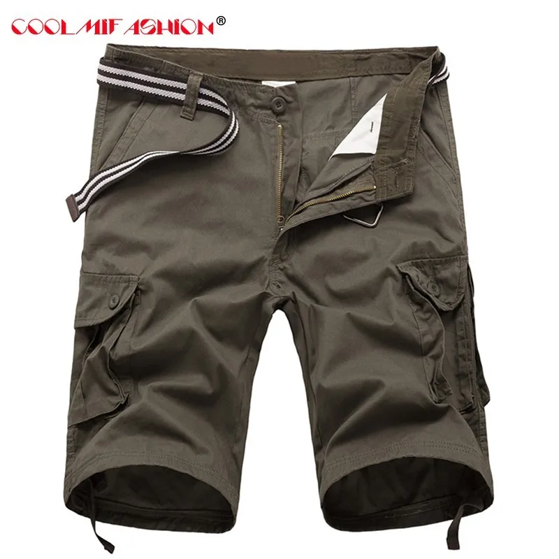 Summer Mens Cargo Shorts Solid Cotton High Quality Military Men Camo