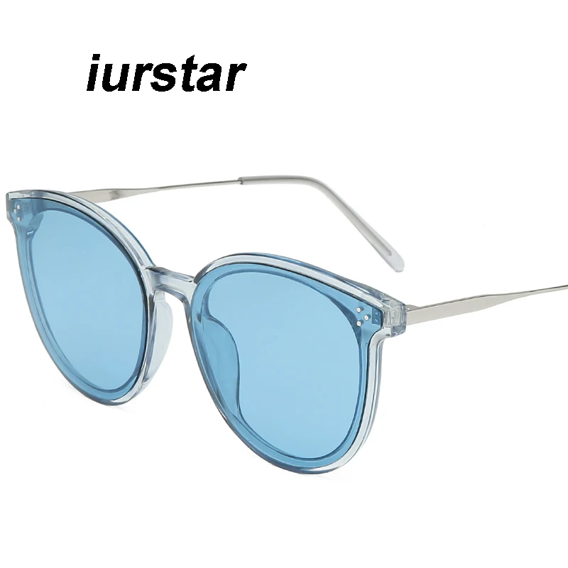 Iurstar/ ; цвета; солнцезащитные очки в оправе; очки для ушей; Круглый бренд; дизайнерские подарки для мальчиков; Роскошные пляжные солнцезащитные очки - Цвет линз: Синий