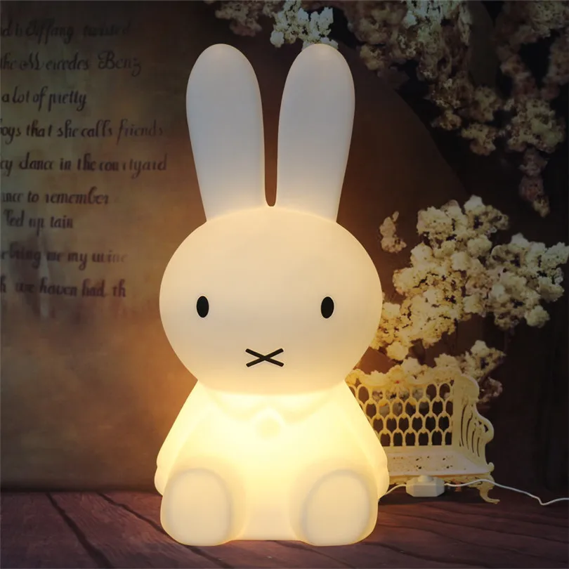 

50CM Rabbit Led Night Light Dimmable for Baby Kids Gift Animal Cartoon Desk Table Lamp Bedroom Bedside Baby Toy Light