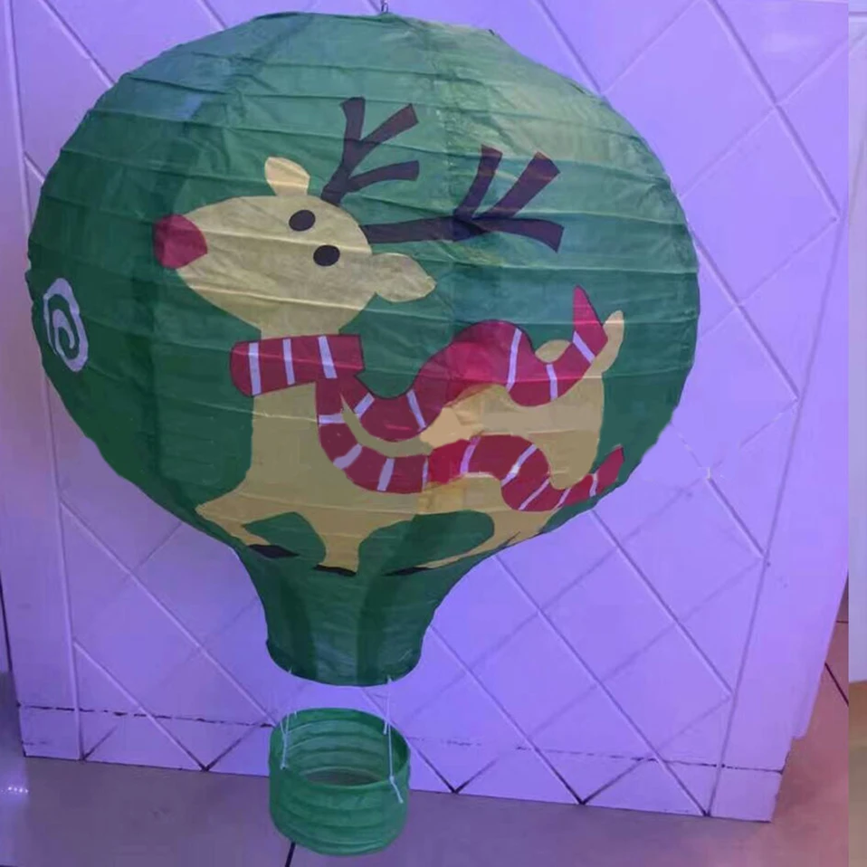 Zgtglad 1 шт. 30 см Санта Клаус лося воздушный шар бумажный фонарь абажур потолочный светильник Рождественское украшение для рождественской вечеринки - Цвет: Elk