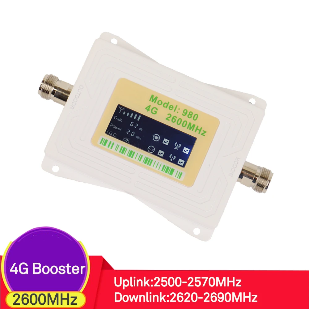 

ZQTMAX 4g signal booster lte B7 2600MHz cellular amplifier 4g internet signal amplifier 2600 lte signal repeater 70dB booster 4g