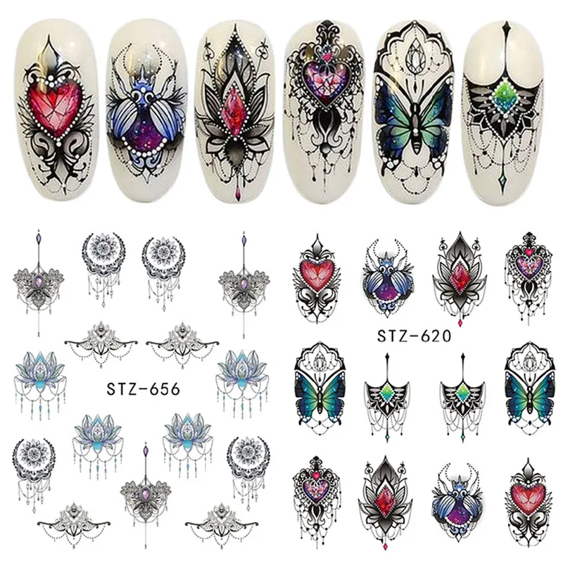 

40 Pcs Nail Art DIY Water Transfer Sticker Flower Decals Manicure Decor Tips OA66