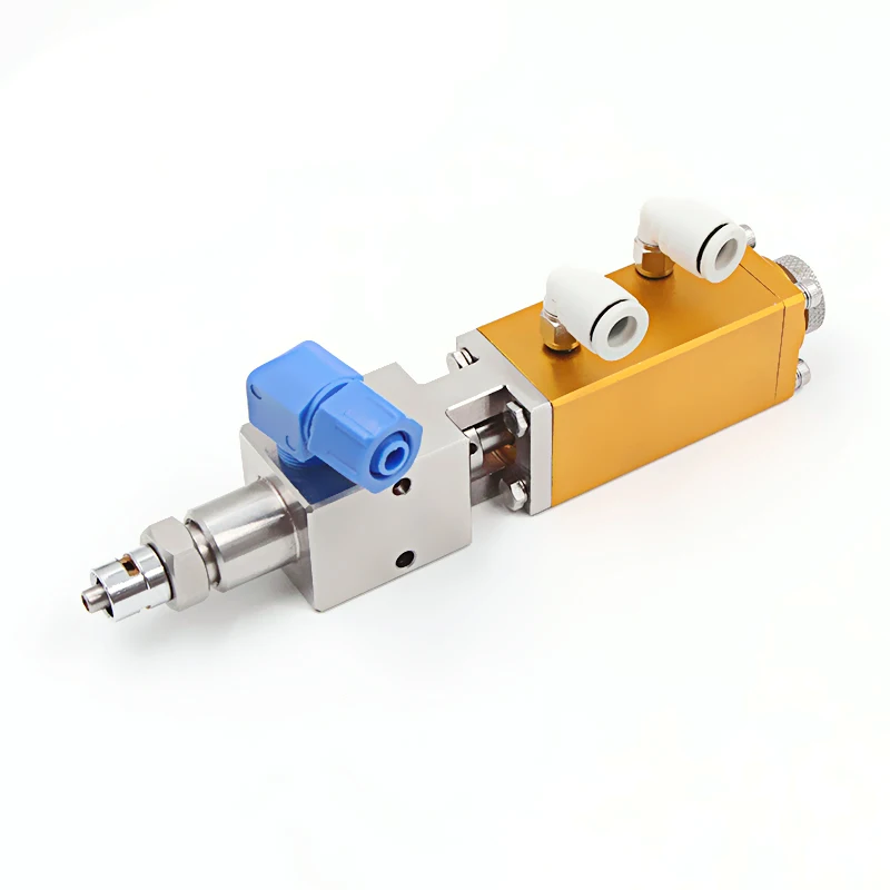 

MY200 thimble type precision stainless steel dispensing valve, alcohol ink single liquid dispensing glue lined micro-adjustable