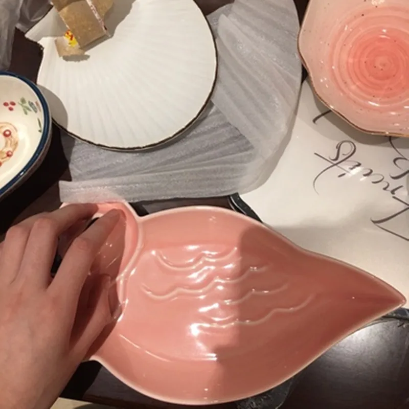 Decoration Flamingo Pink Ceramic Plate Sets  (13)