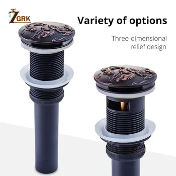 

ZGRK Water Pipe Water Heater To Flip Bounce European Art Basin Water Leakage Bathroom Accessories