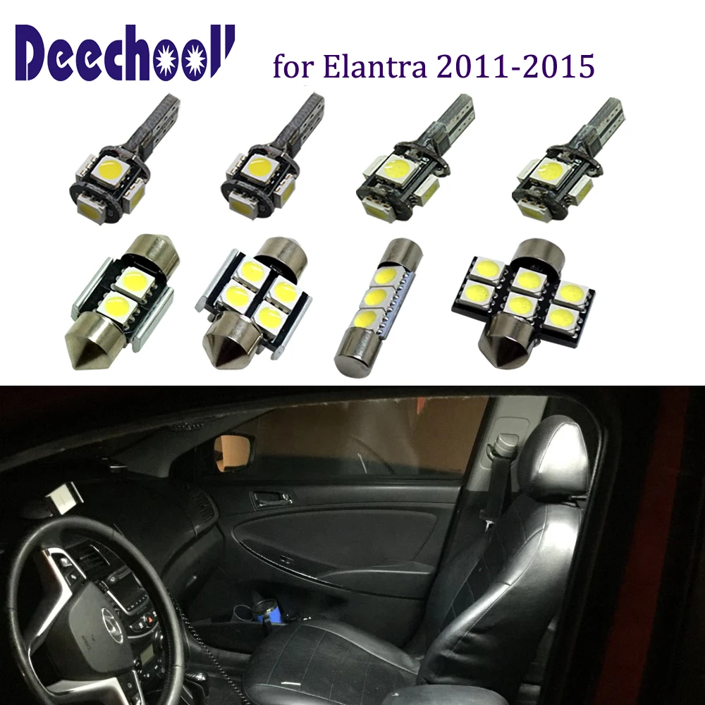 Автомобильная светодиодная лампа deechooll 9x для Hyundai Elantra 2011-2015 белая фотолампа 11-15