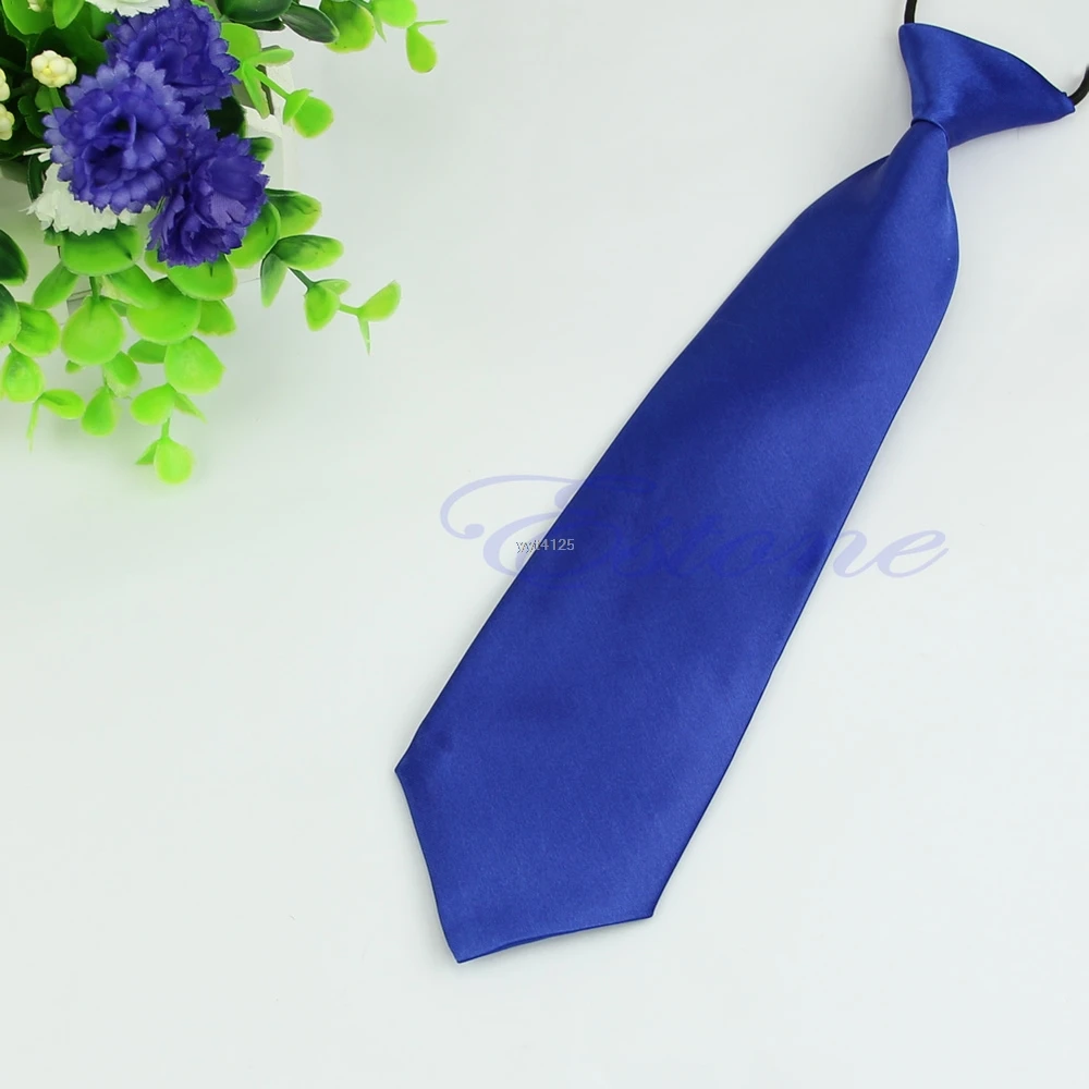 Модная школьная одежда для мальчиков; детская одежда для свадьбы; Однотонный эластичный галстук; галстук высокого качества - Цвет: RB