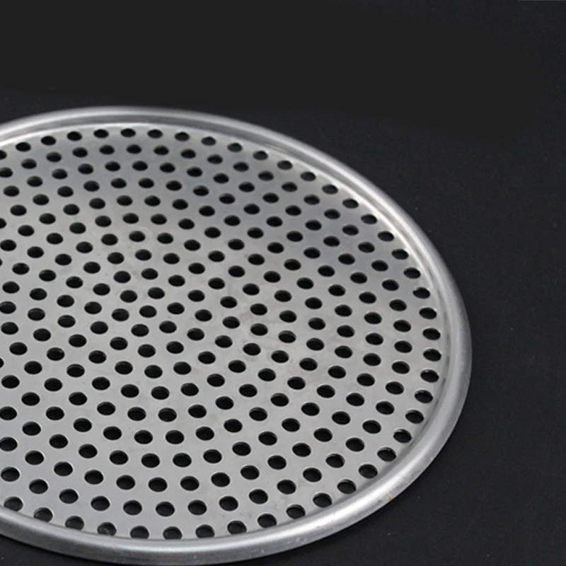 Aluminum Alloy Fluted Pizza Pans with Holes Non-Stick Round Shape Pizza Baking Tray Plate Home Kitchen Bakery Accessories