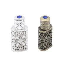 3 мл пустой многоразовый Ретро металлический флакон для парфюма бутылка эфирного масла портативный дорожный косметический контейнер королевская стеклянная бутылка подарок