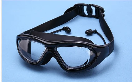 Очки для мужчин и женщин с чистыми линзами для близорукости, оптические очки для плавания, диоптрийные очки, очки по рецепту для взрослых, очки для плавания по рецепту - Цвет: black