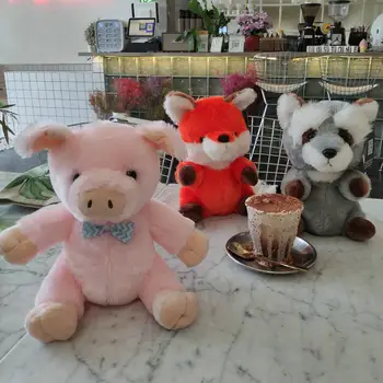

25cm Cute pig plush dolls animals fox stuffed animals plush education toys for baby plush toys