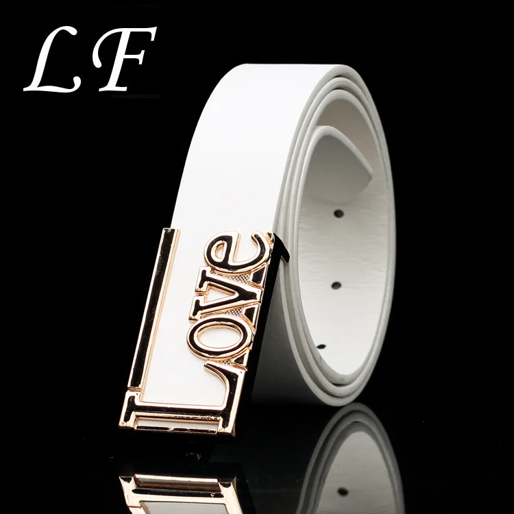 

New Fashion Men's And Women's LOVE Buckle Belt Core Pull Screw Wild Letters Smooth Buckle Belt