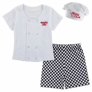 

Baby Boys Chef Costume Clothing Set with Hat Infant Newborn Summer Clothes Toddler Halloween Party Ropa Bebe Baptism Gift