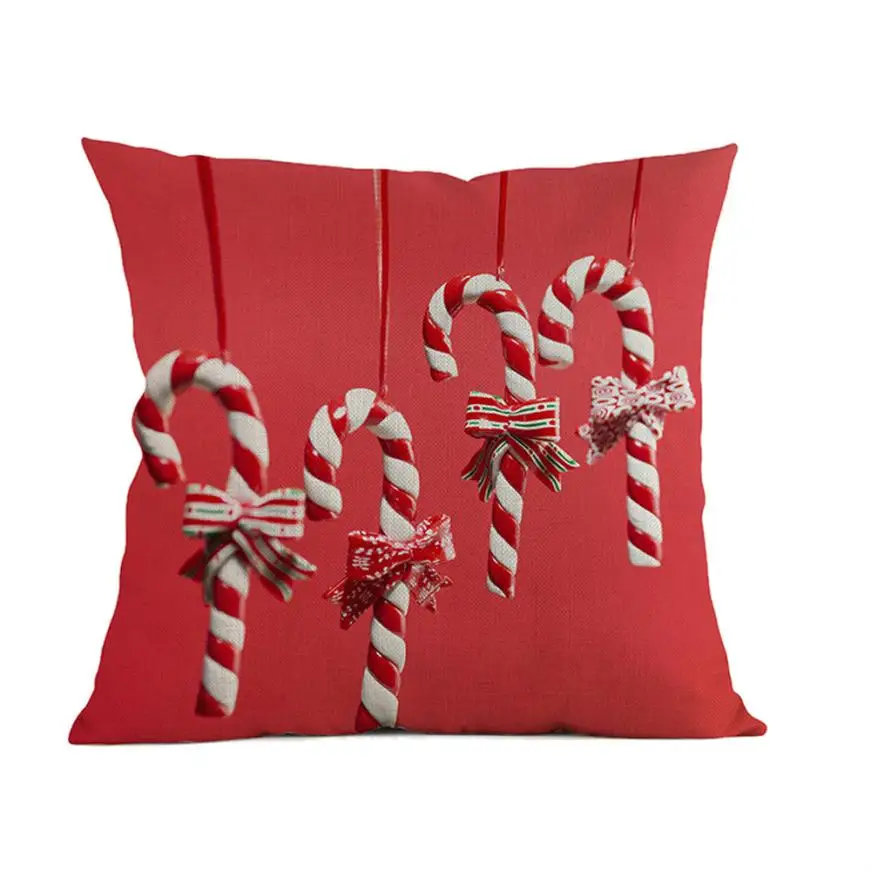 Чехол для подушки 45*45 с рождественским принтом, окрашенный диван-кровать, домашний декор, наволочка для подушки,, новинка DE22 - Цвет: Бежевый