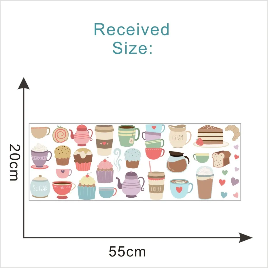Colorful Coffee  Tea Cake Wall Sticker (4)