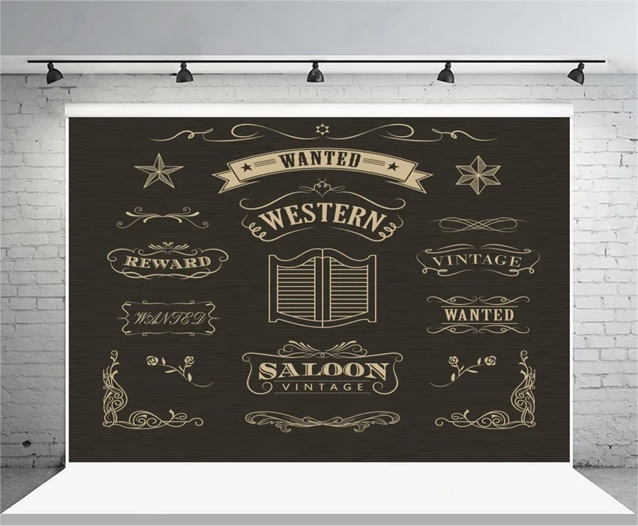 

Laeacco US Western Cowboy Salloon Blackboard Photography Backgrounds Vinyl Custom Camera Photographic Backdrop For Photo Studio