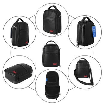 

ABGZ-IRIN for Kalimba Thumb Piano Shoulder Bag Backpack PU Leather Bag Waterproof(Black)