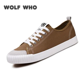 

WOLF WHO 2018 Fashion Brown sneakers Men Causal Shoes Male Lace Up Espadrilles Man Breathable Korean Plimsolls buty meskie X-064