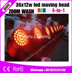 2 шт./лот сценическое оборудование 36x10 Вт Zoom Wash Led RGBW Подвижная головка свет 4in 1 Led размытый свет