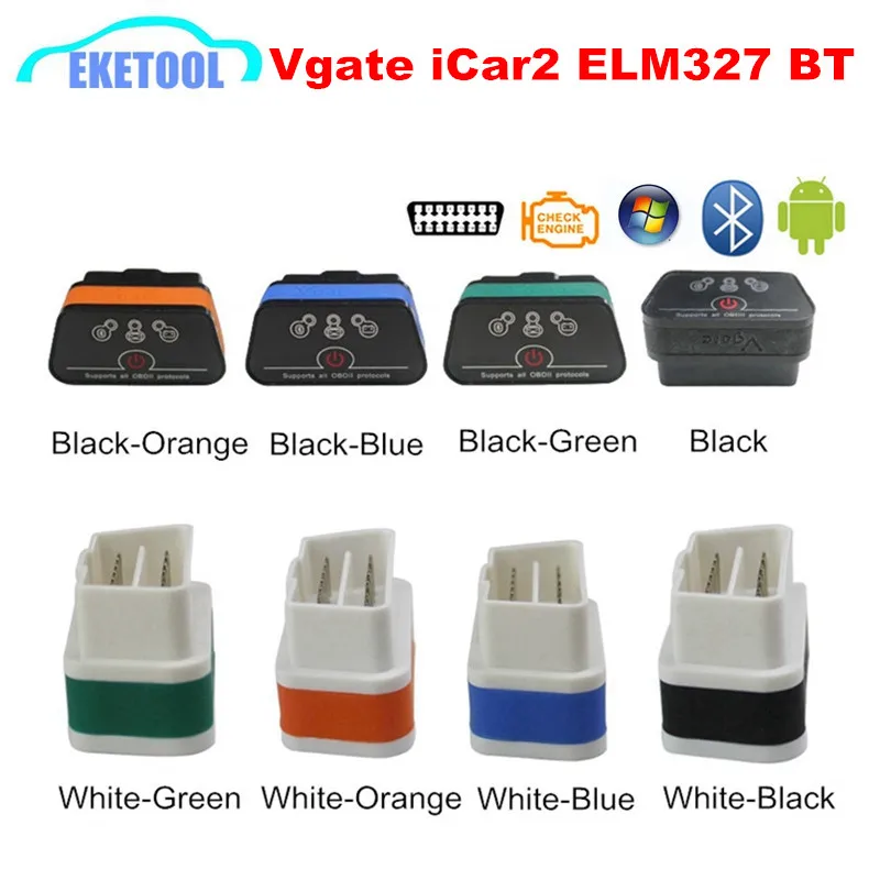 Vgate iCar2 Bluetooth для Android Torque/Windows ELM327 Bluetooth OBD OBD2 профессиональное решение работает много автомобилей розничной торговли коробка