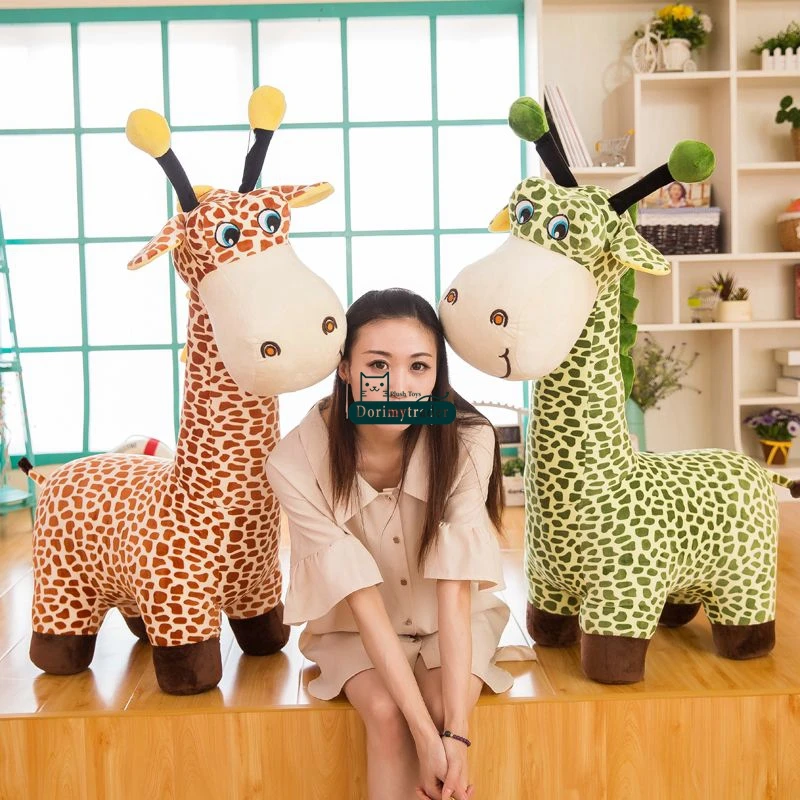 Dorimytrader New 100cm Giant Cute Soft Cartoon Giraffe Plush Toy Stuffed Animal Giraffe Doll Pillow Kids Play Toys Gift 39inches DY61686 (5)