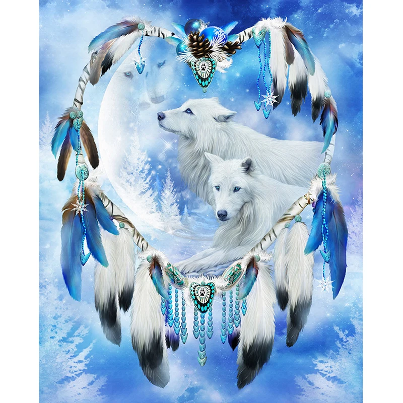 Zhui-Star-Diamond-Painting-Full-Square-Diamond-White-wolf-3D-Embroidery-Cross-Stitch-Rhinestone-5D-DIY