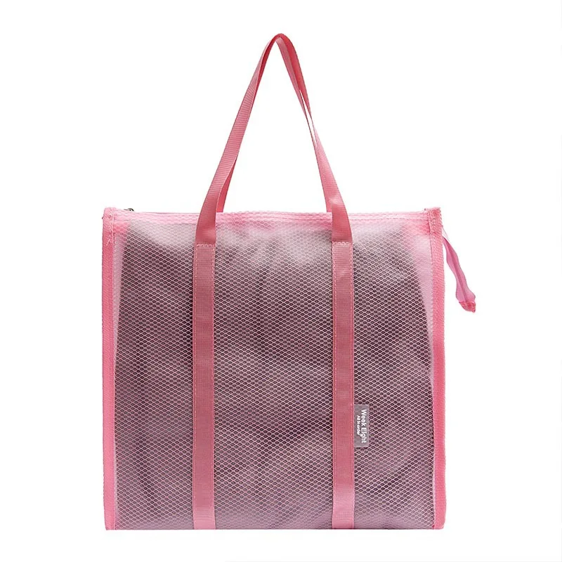 Women's Portable Handkerchief Mesh Waterproof Wash Bag Female Large Capacity Summer Beach Swimwear Storage Swimming Bags