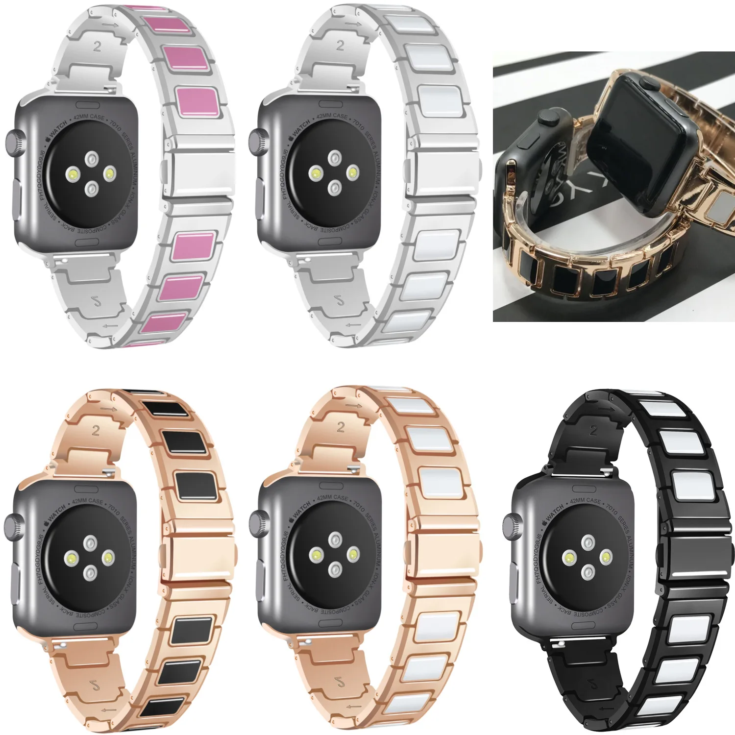 Керамика металлический ремешок для часов Ремешок наручных Apple Watch Iwatch1/2/3