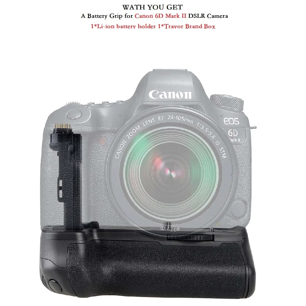 Вертикальная Батарейная ручка для камеры Travor Canon 6D Mark II 6D2 аккумулятор dslr Замена BG