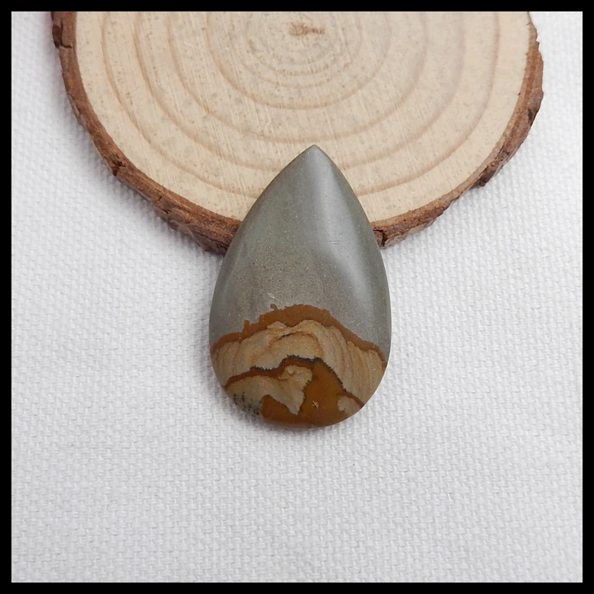 

Semi-precious stones US Picture Jasper fashion pendants Cabochons,36x23x5mm,6.4g