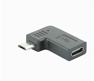 100 шт./лот прямоугольный 90 градусов Micro USB (папа) к Type C (мама) Адаптер для