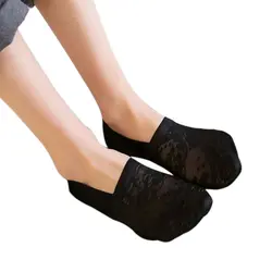 Мягкие дышащие кружевные носки для женщин и девочек, короткие Нескользящие невидимые удобные носки