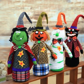 

New Halloween creative DIY decoration pumpkin witch doll doll Halloween Arcades Hotel window decorating props