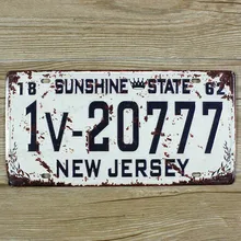 XDCP-059 винтажная металлическая картина "Солнечный штат 1V-20777" Автомобильный номерной знак настенная художественная картина модные изделия украшения 15x30 см
