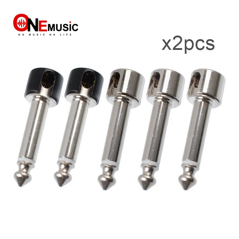 

4Pcs DIY Strait Audio Solderless 6.35 Mono Plug Solder Free Plug guitar Pedal connector Chrome black