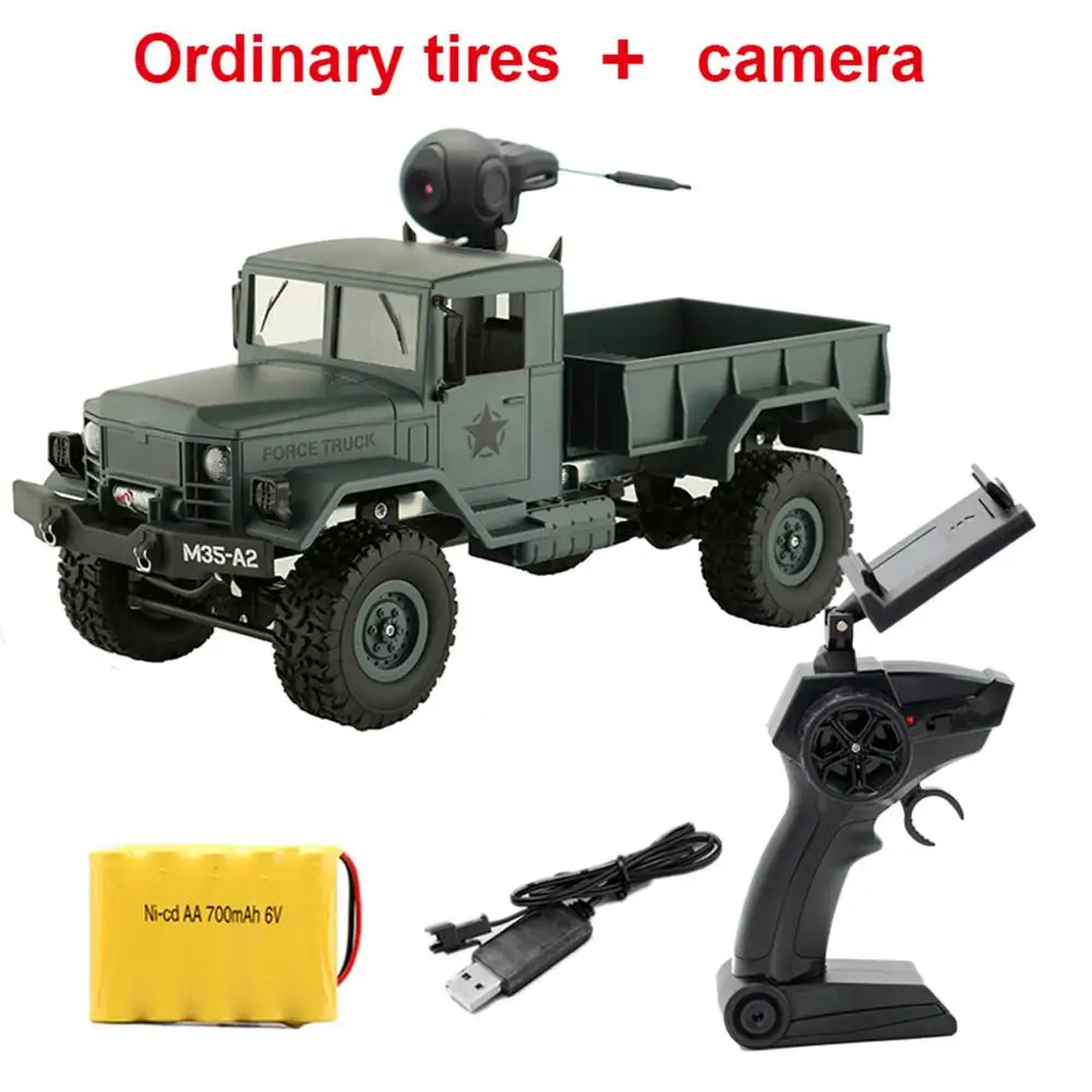

2.4G 4-wheel Drive Crawling Heavy Military Truck 0.3MP WiFi Camera RC Car Top Speed Mini RC Monster Truck Remote Control Toys