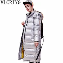 MLCRIYG, модные женские пуховики, 90% белый утиный пух, пальто, длинное, тонкое, теплое, зимнее пальто, женская куртка, casacas para mujer YQ261