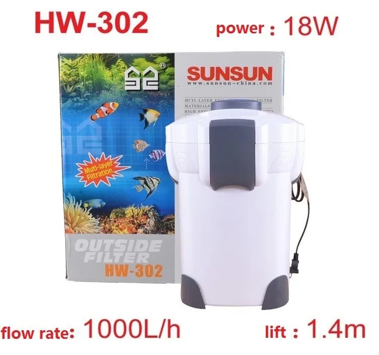 Sunsun hw-302 18 Вт канистра внешний фильтр, 300-500 литров аквариумный фильтр