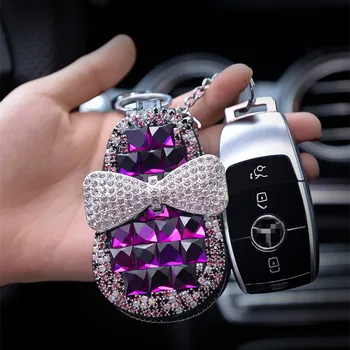 

Diamond Car Key Case For Women Girls Auto Keys Holder Cover Hand-make DIY Storage Bag Pink Gifts for BMW AUDI TOYOTA VW universa