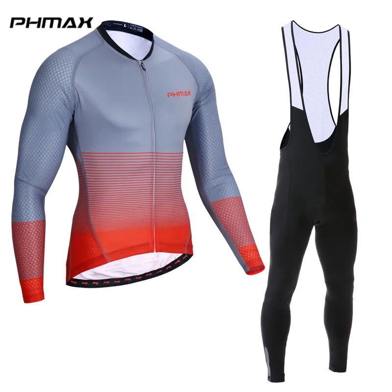 Bib Cycling Set PHMAX дышащая одежда MTB для велосипедистов Велоспорт комплект одежды велосипед Одежда Майо Ropa Ciclismo новая одежда с длинным рукавом Pro Bib - Цвет: Bib Cycling Set