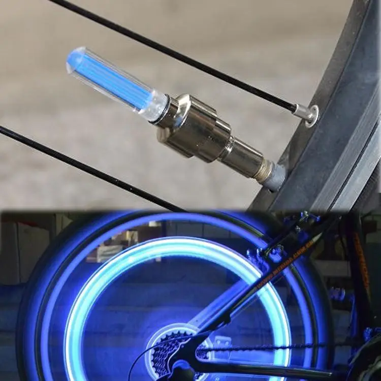 Оптовая продажа Велоспорт шины колеса Клапан неоновый Светлячок Говорил Светодиодная лампа велосипеды огни Высокое качество штук
