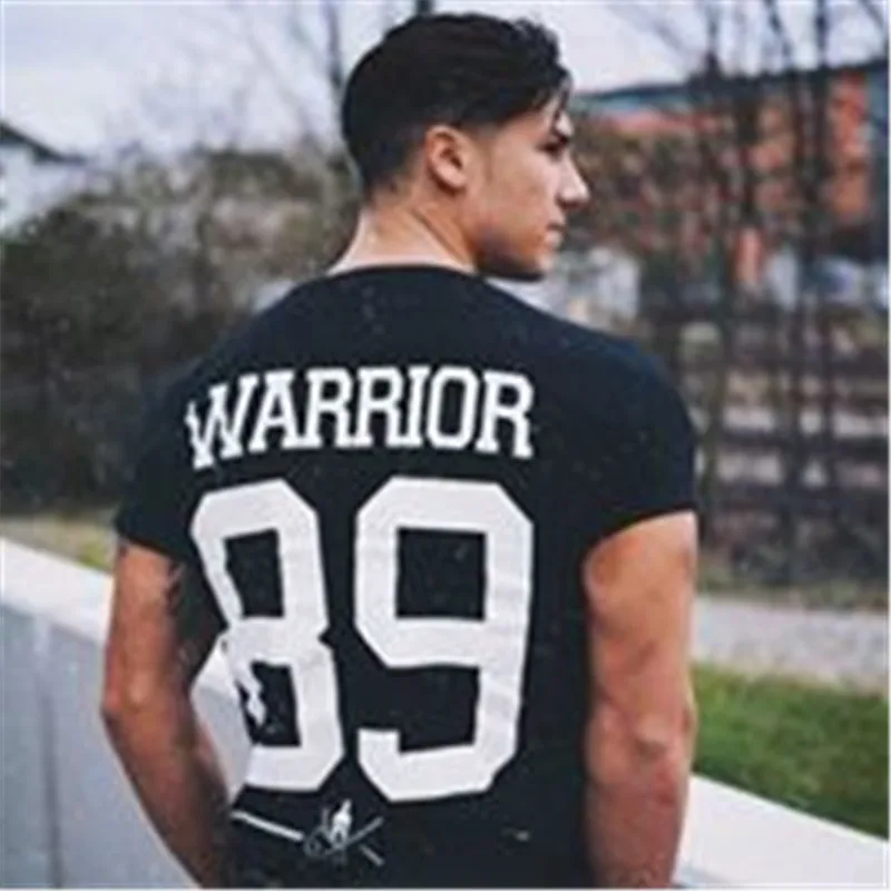 

2019 Men Brand Gym T Shirt Skull Print Bodybuilding Breathable Fit Cotton Shirts Men Short Sleeve Workout Male Casual Tees Tops
