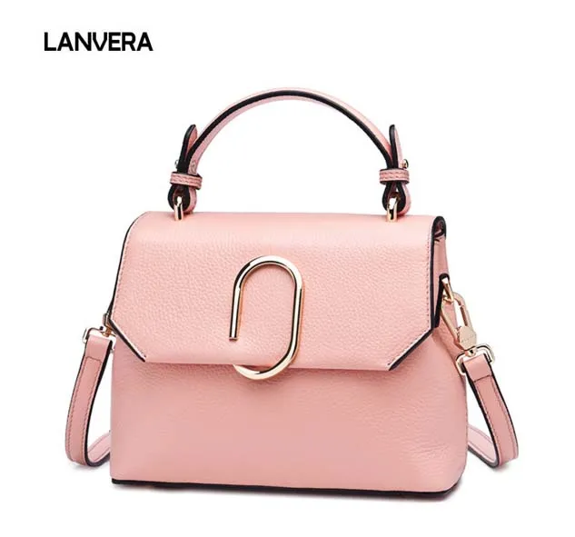 

simple leather women handbags small square bag black ladies messenger bag Genuine leather women bag shoulder bag free shipping
