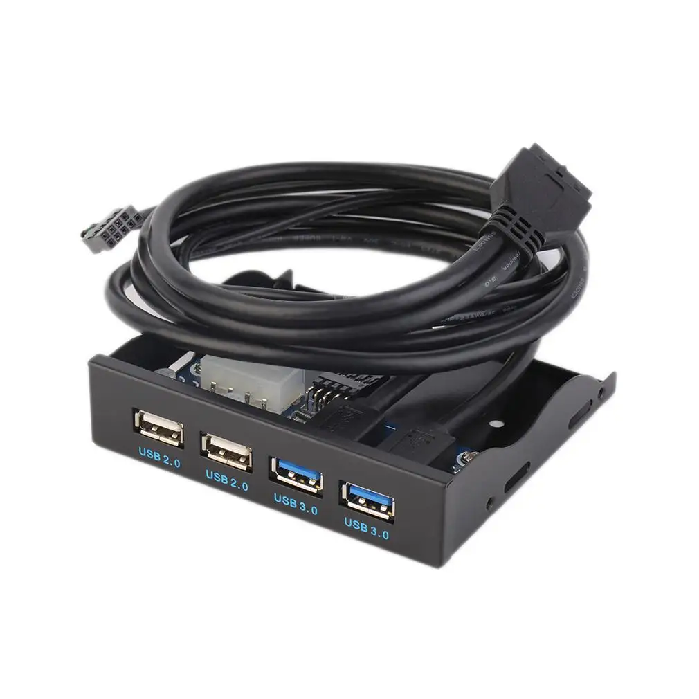 جديد 2 منفذ USB 3.0 + 2 ميناء USB 2.0 HUB التوسع 3.5 ''مرن خليج اللوحة الأمامية بالجملة
