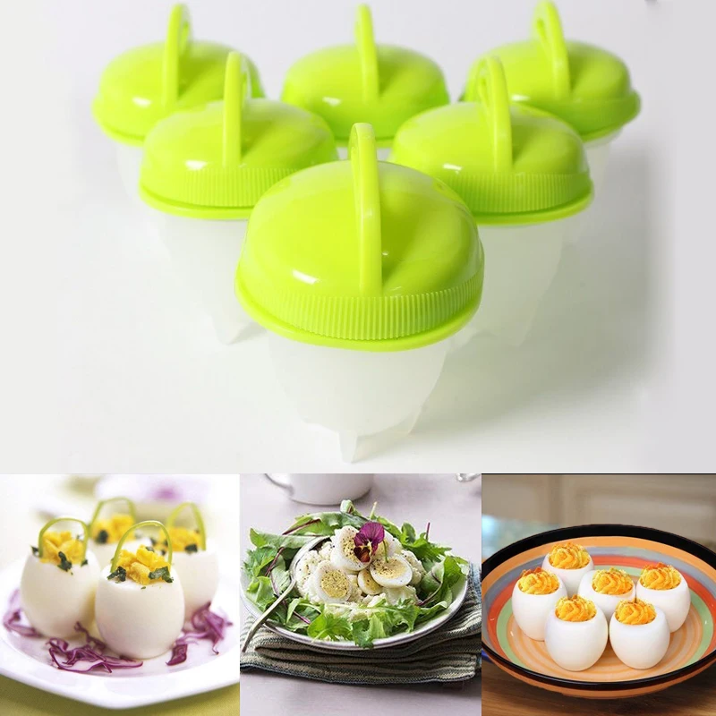 

6Pcs/Set Kitchen Silicone Egg Maker Egg Cup Cooker Hard boil Eggs Without the Shell Egg Tools Mold Easy Cook Eggs Poached Boiler